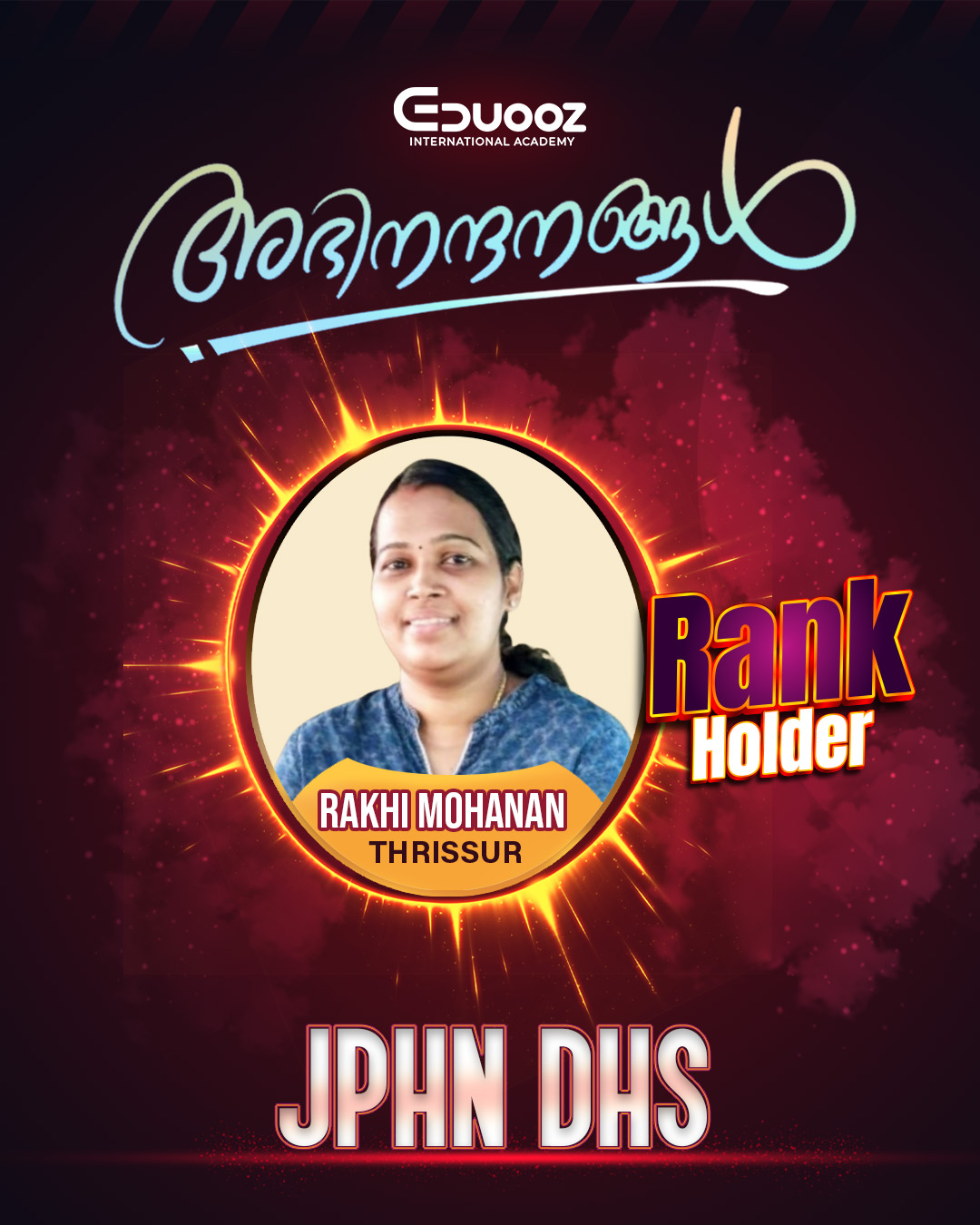 Rank holder portrait: Rakhi Mohanan   JPHN DHS.jpg